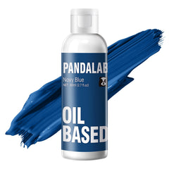 Pandalab dye mixed into melted chocolate illustrating rich navy color and smooth texture