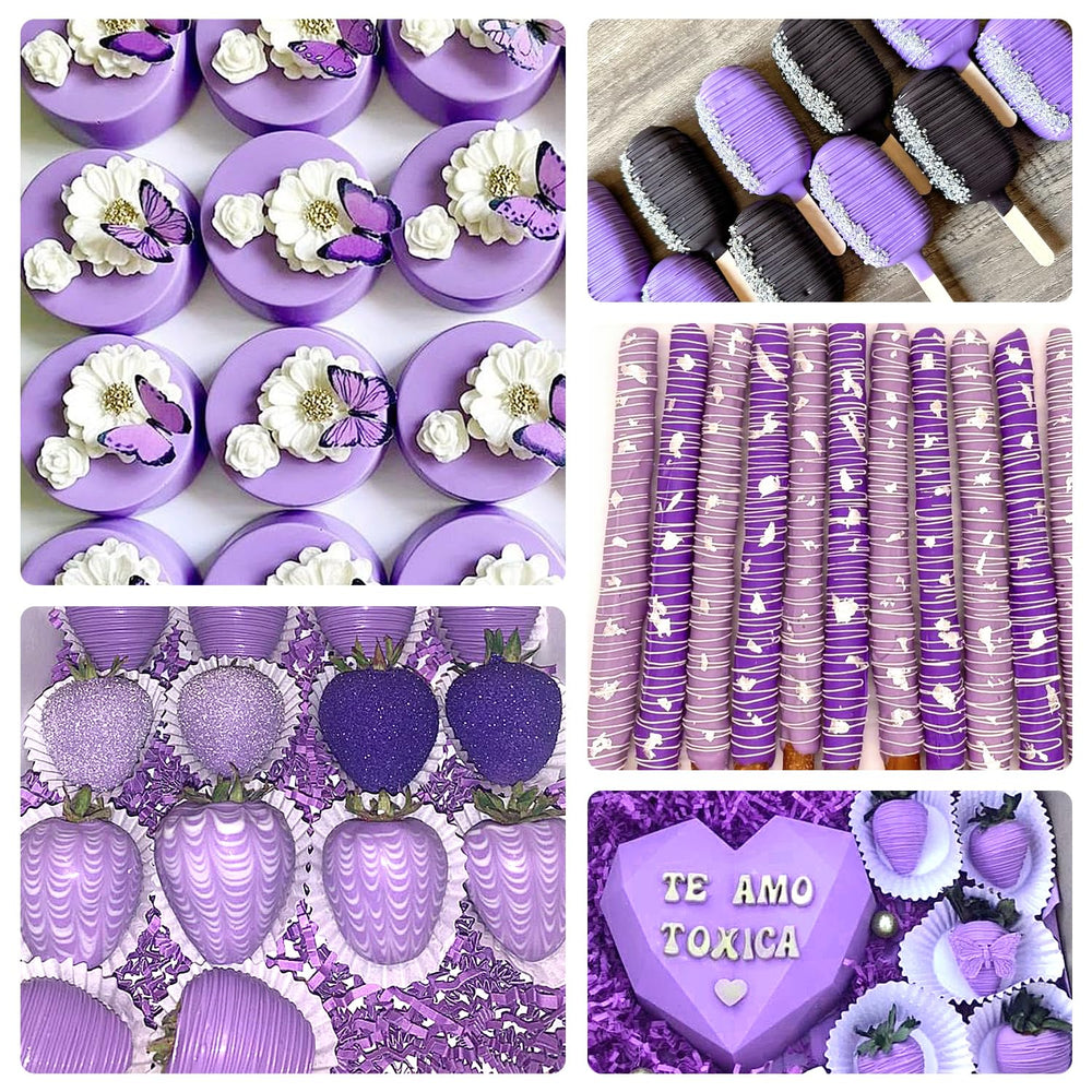 Pandalab purple used on buttercream decorated cake showing consistent vibrant shade