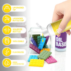 Pandalab yellow drops on melted chocolate showing smooth blend and vibrant result