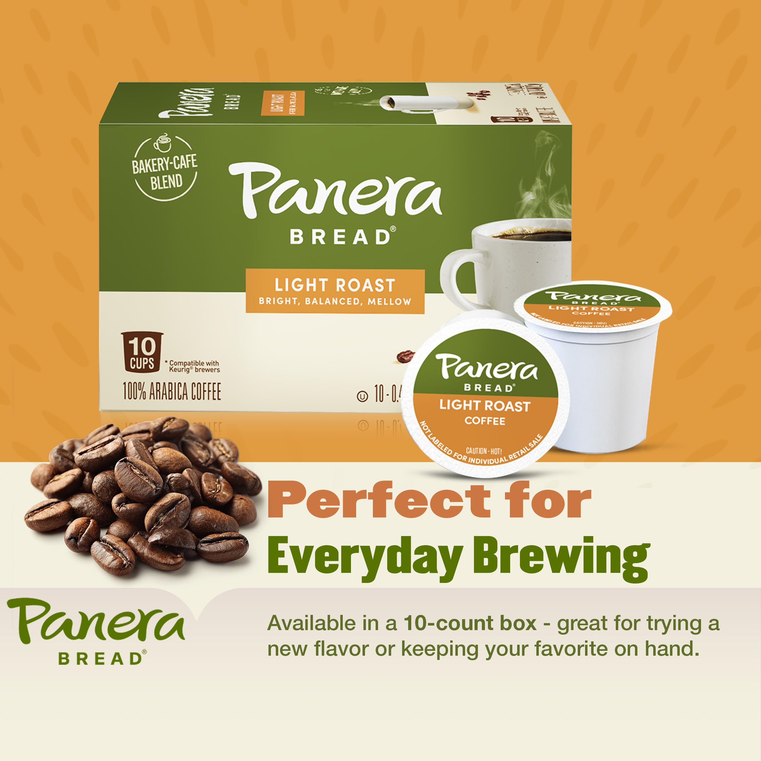 Panera poured cup of coffee steaming to show bright, balanced flavor