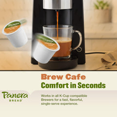 Panera pod inserted in single-serve brewer demonstrating convenient use