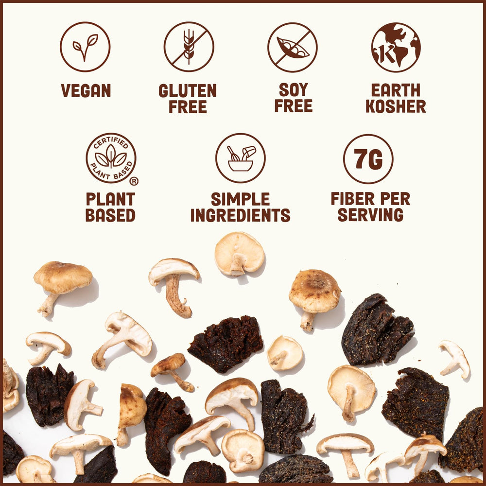 Pan's close-up of shiitake texture highlighting meaty chew and umami benefit