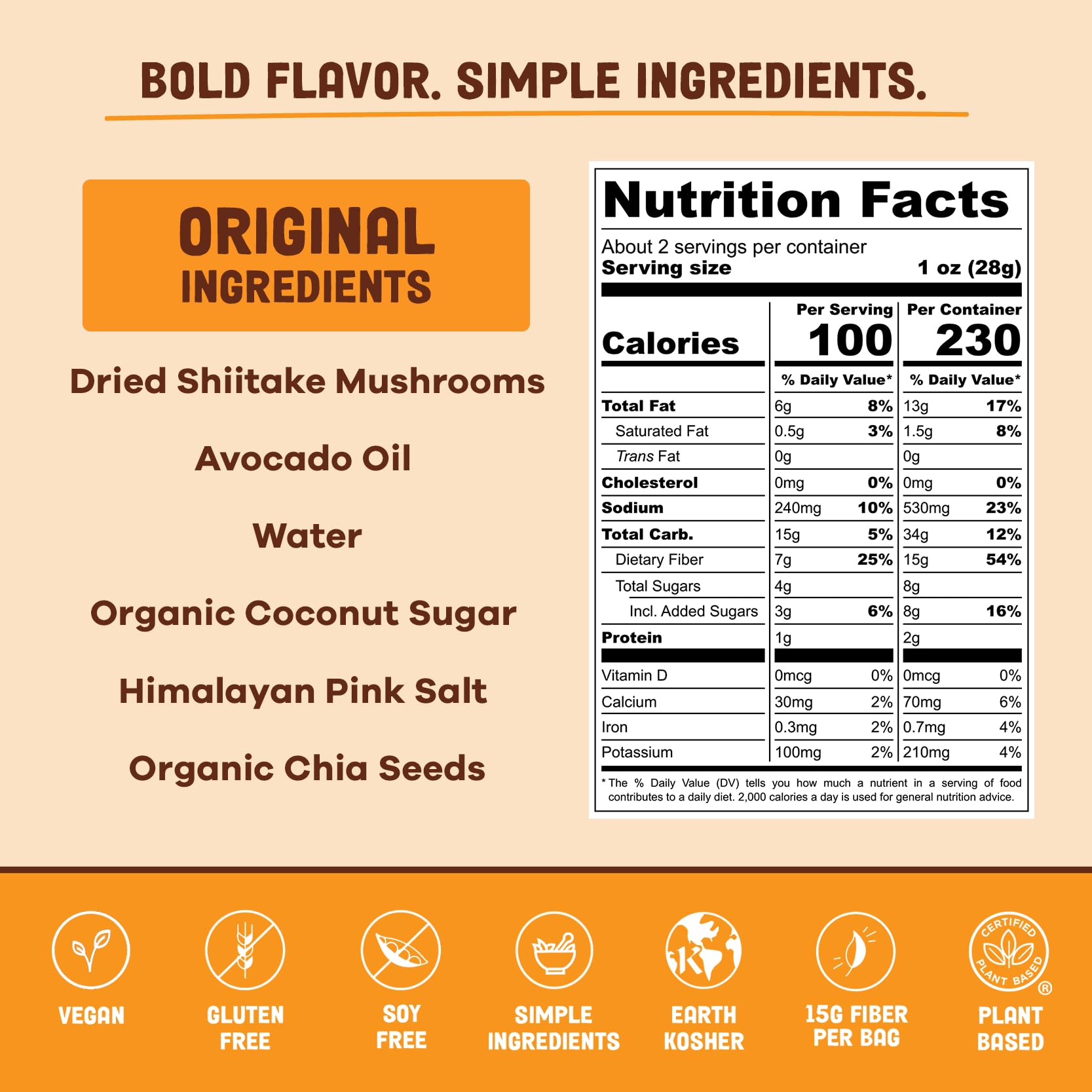 Pan's open jar revealing dried shiitake jerky pieces for easy portioning