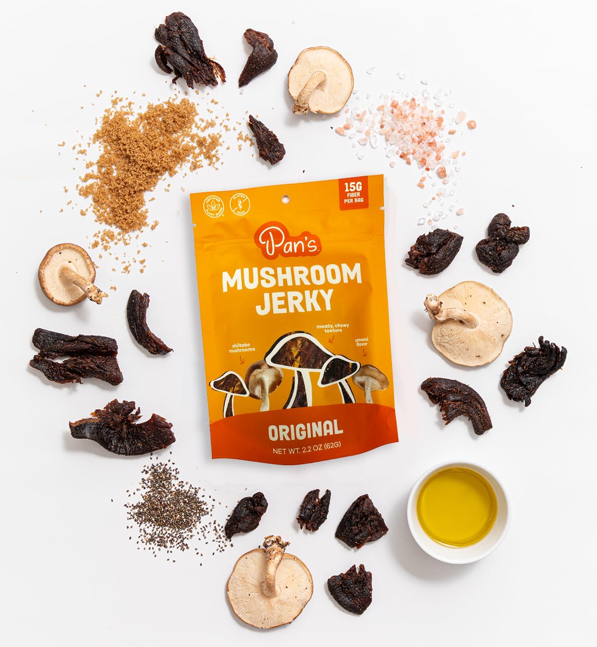 Pan's jerky held in hand demonstrating pack size and grab-and-go convenience