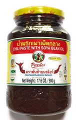 Pantai chili paste front jar showing label and vibrant red paste for bold flavor