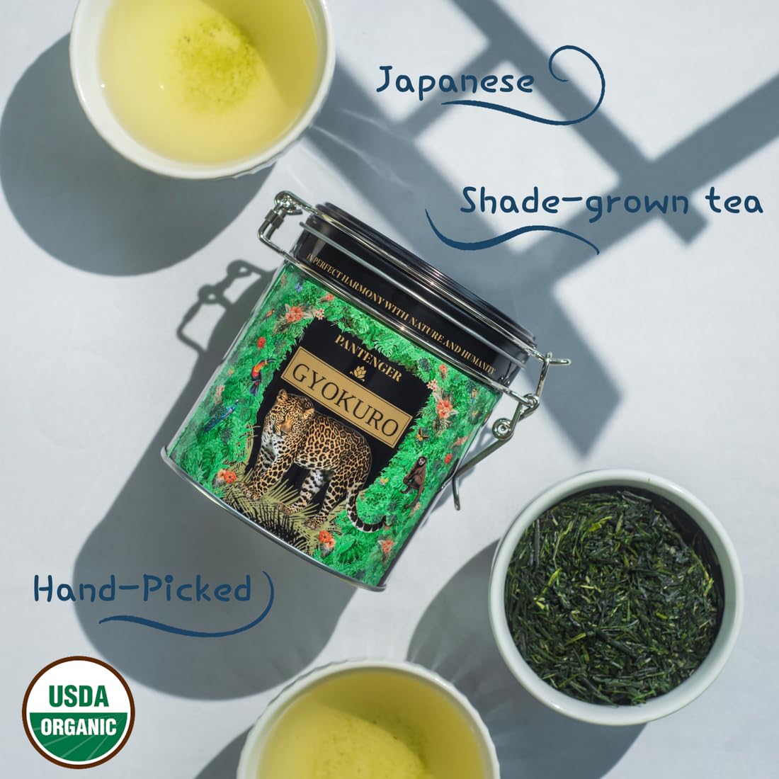 Pantenger Gyokuro in tea ceremony arrangement conveying ritual enjoyment
