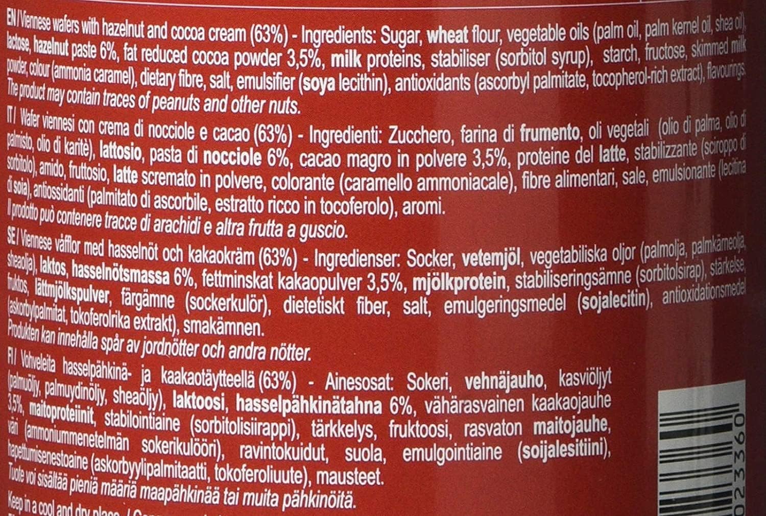 Papadopoulos nutrition label and ingredients panel, clear product information