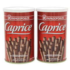Papadopoulos open box with wafer rolls visible, easy grab-and-share convenience