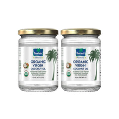 Parachute glass jars front view showing pack of two and benefits