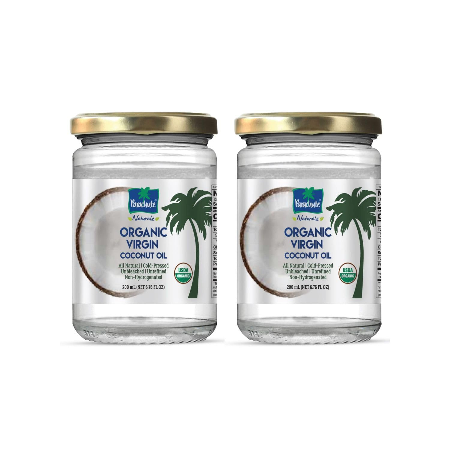 Parachute Naturalz front packaging showing organic label and benefits