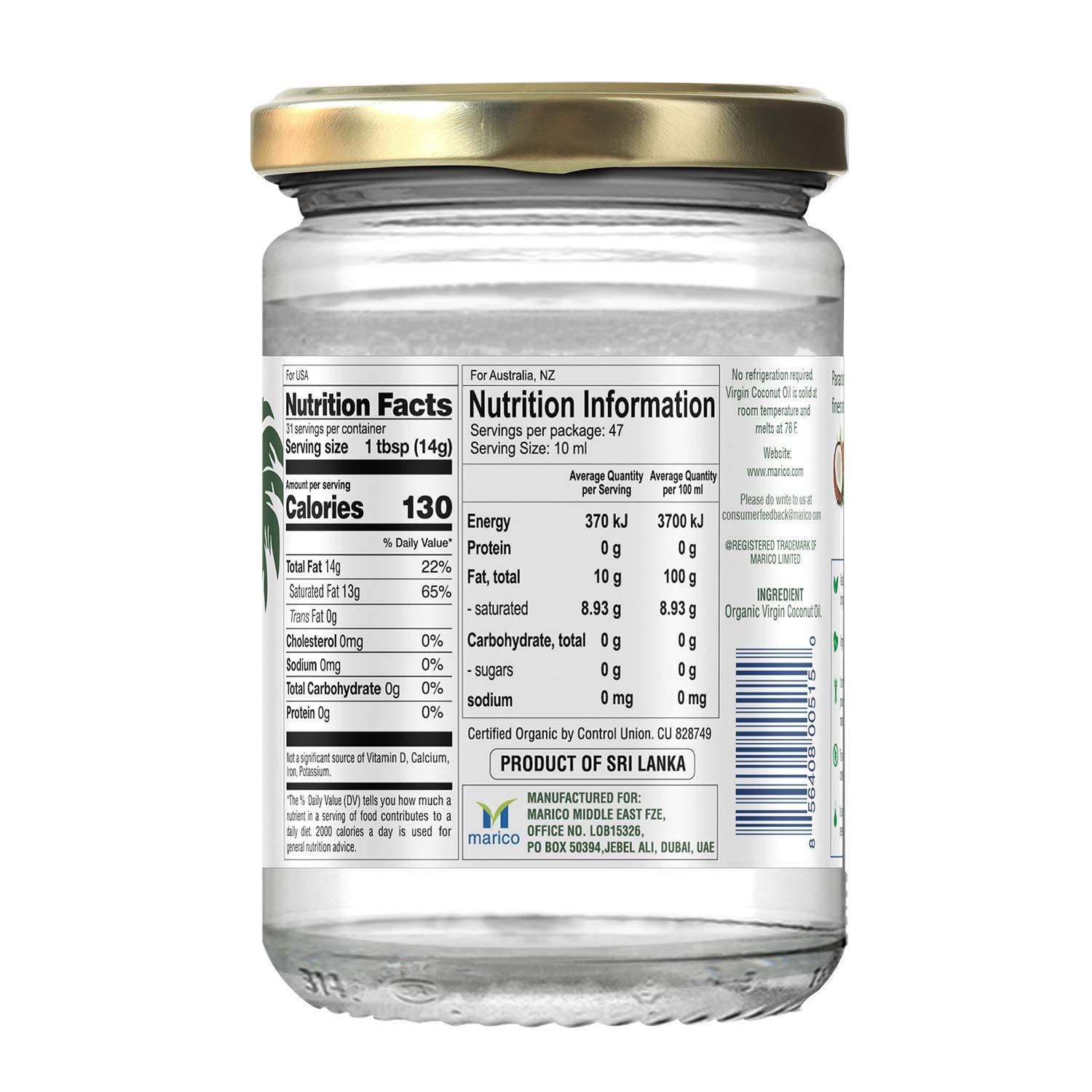 Parachute Naturalz glass jar repurposed for sustainable reuse