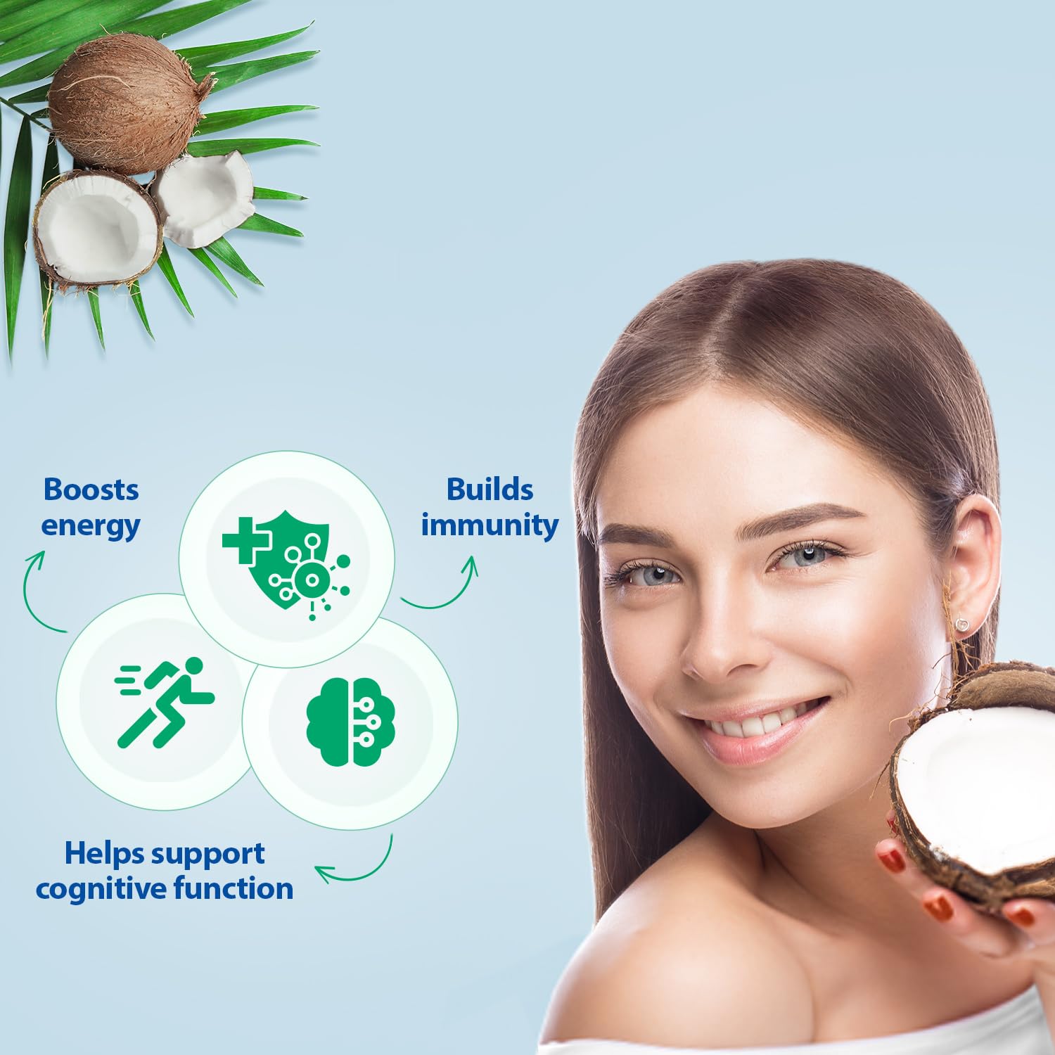 Parachute coconut oil texture on wooden spoon for easy scooping
