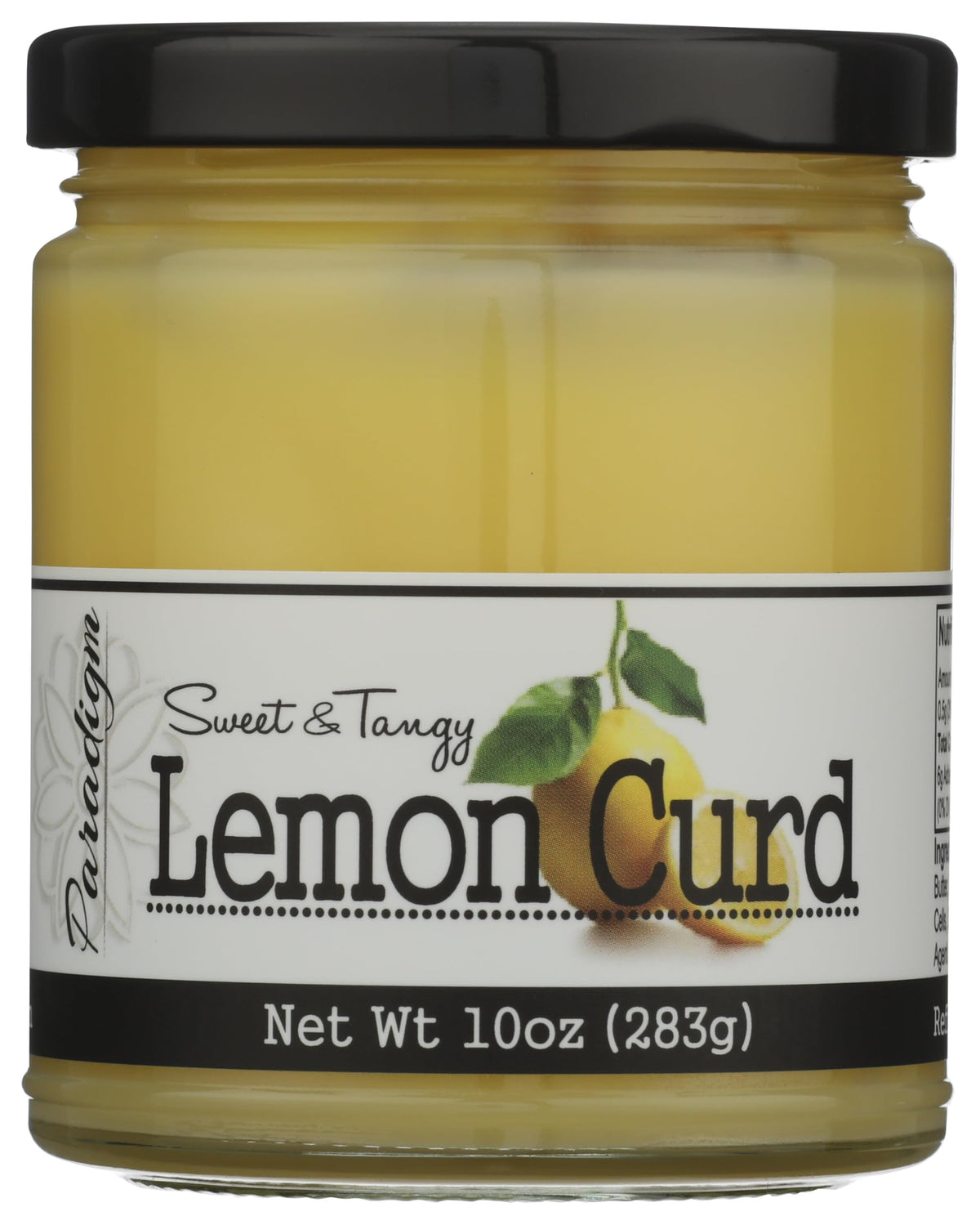 Paradigm Foodworks lemon curd jar front view showing label and spreadable texture