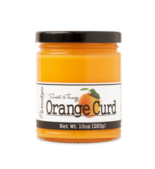 Paradigm Foodworks jar front view showing bright orange curd and 10 oz size benefit