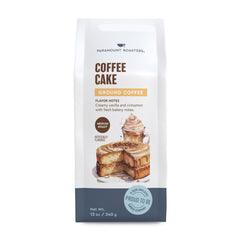 Paramount Roasters front packaging showing 12oz coffee and flavor label, inviting aroma