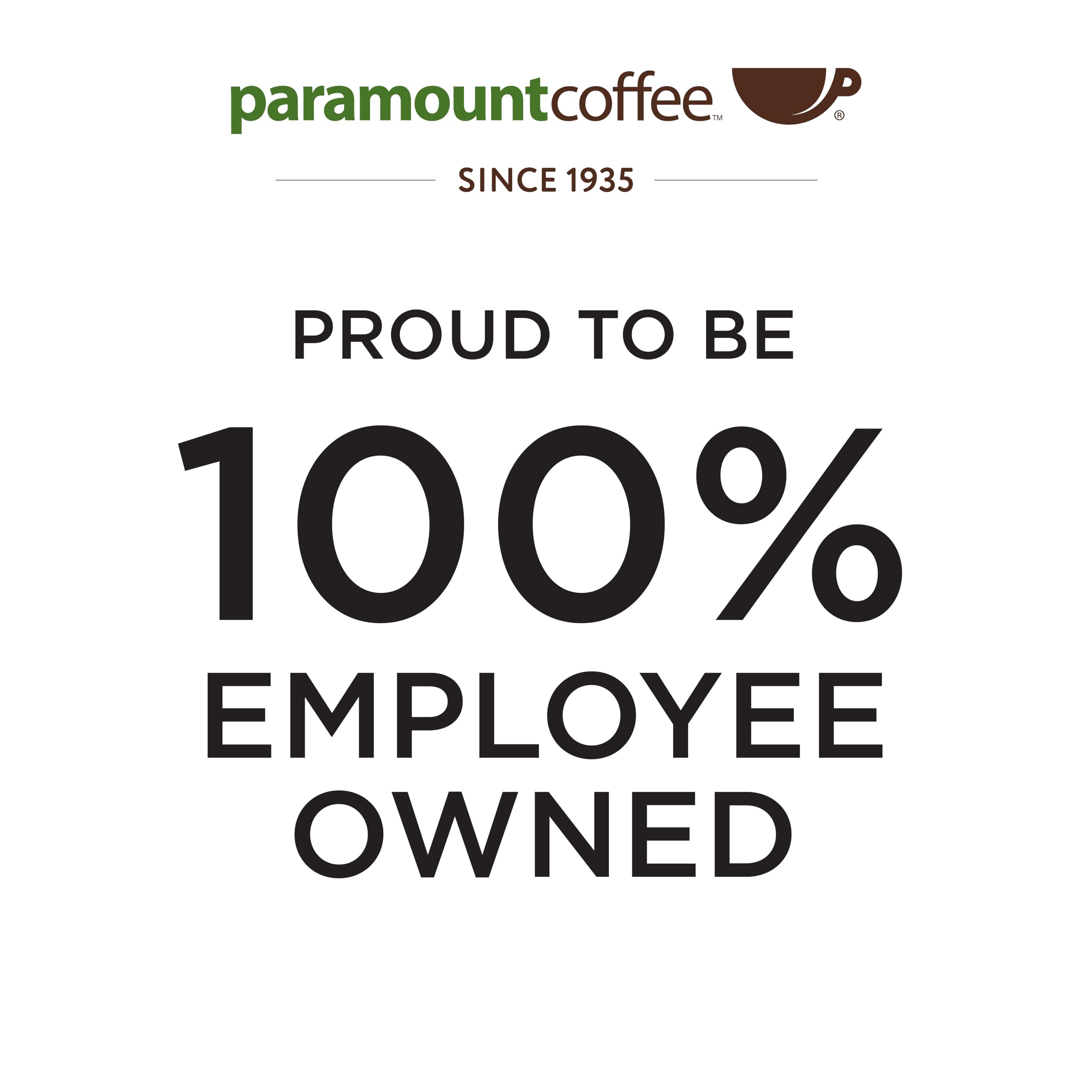 Paramount Roasters bag in hand for size comparison emphasizing 12 oz portion convenience