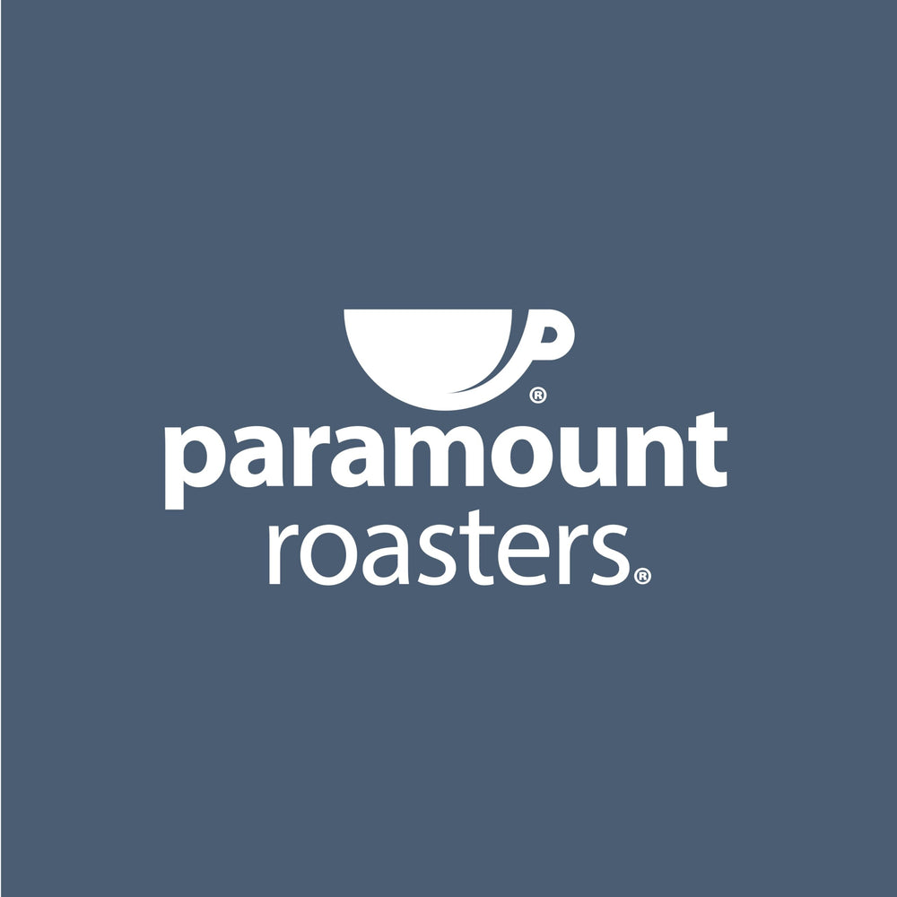 Paramount Roasters multiple bags on a store shelf suggesting easy retail availability