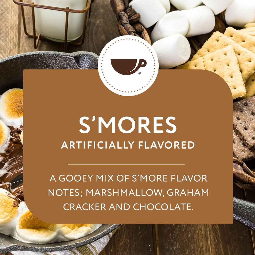 Paramount Roasters brewed hot cup steaming with s'mores flavor, comforting morning treat
