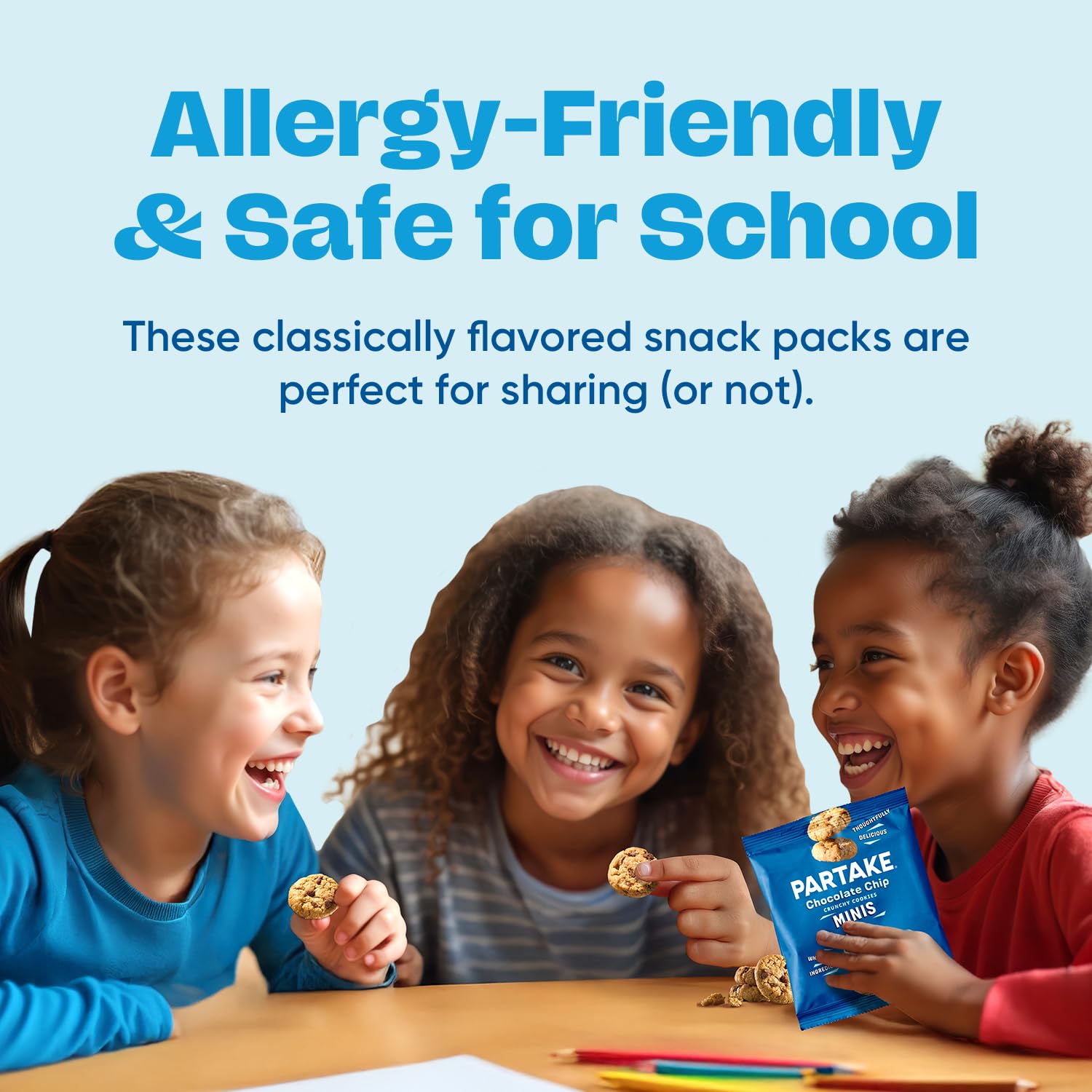 Partake cookies inside a lunchbox demonstrating school-safe, nut-free snack