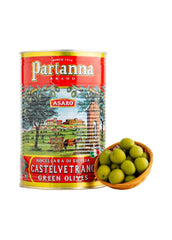 Partanna front can shot showing label and 9 lb size, highlights premium packaging