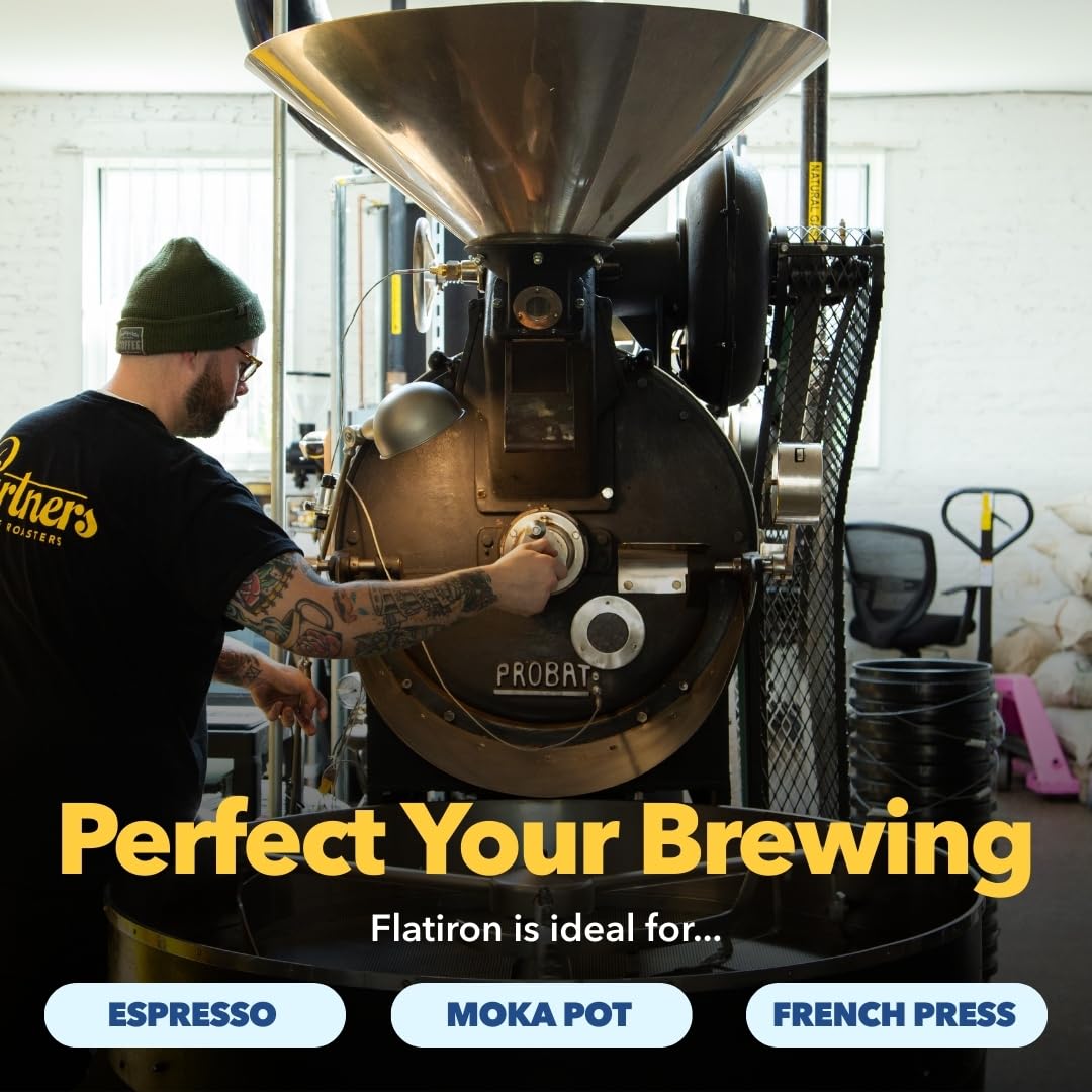 Partners Coffee espresso shot pouring with crema, highlighting rich extraction