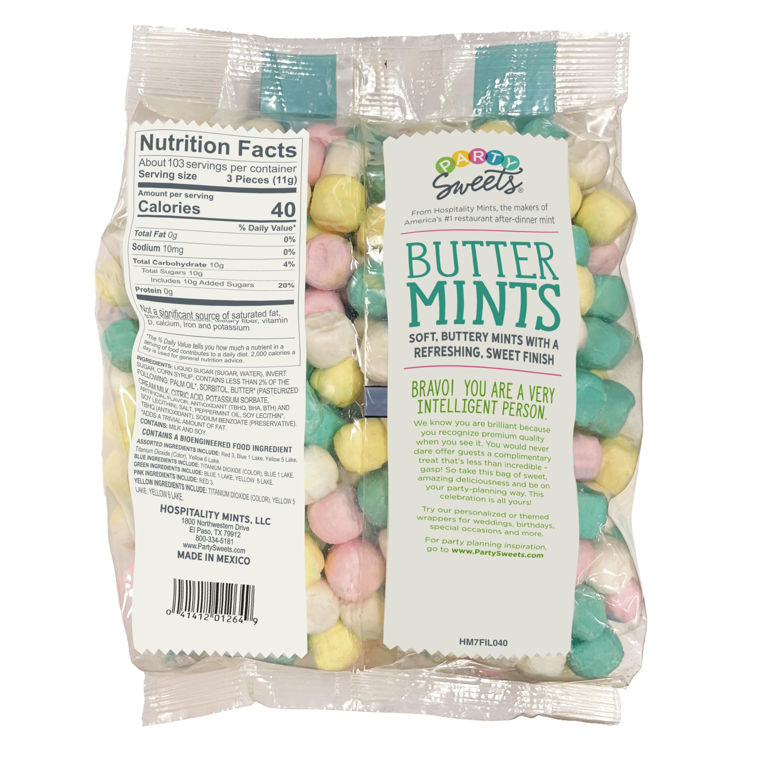 Party Sweets close-up bowl of buttermints highlighting soft texture and rich buttery flavor
