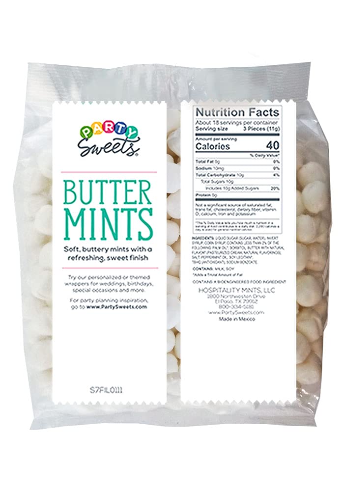 Party Sweets buttermints used as table decor for elegant presentation