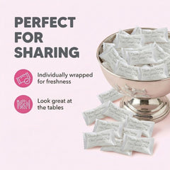 Party Sweets close-up of a single white buttermint showing smooth texture and appeal