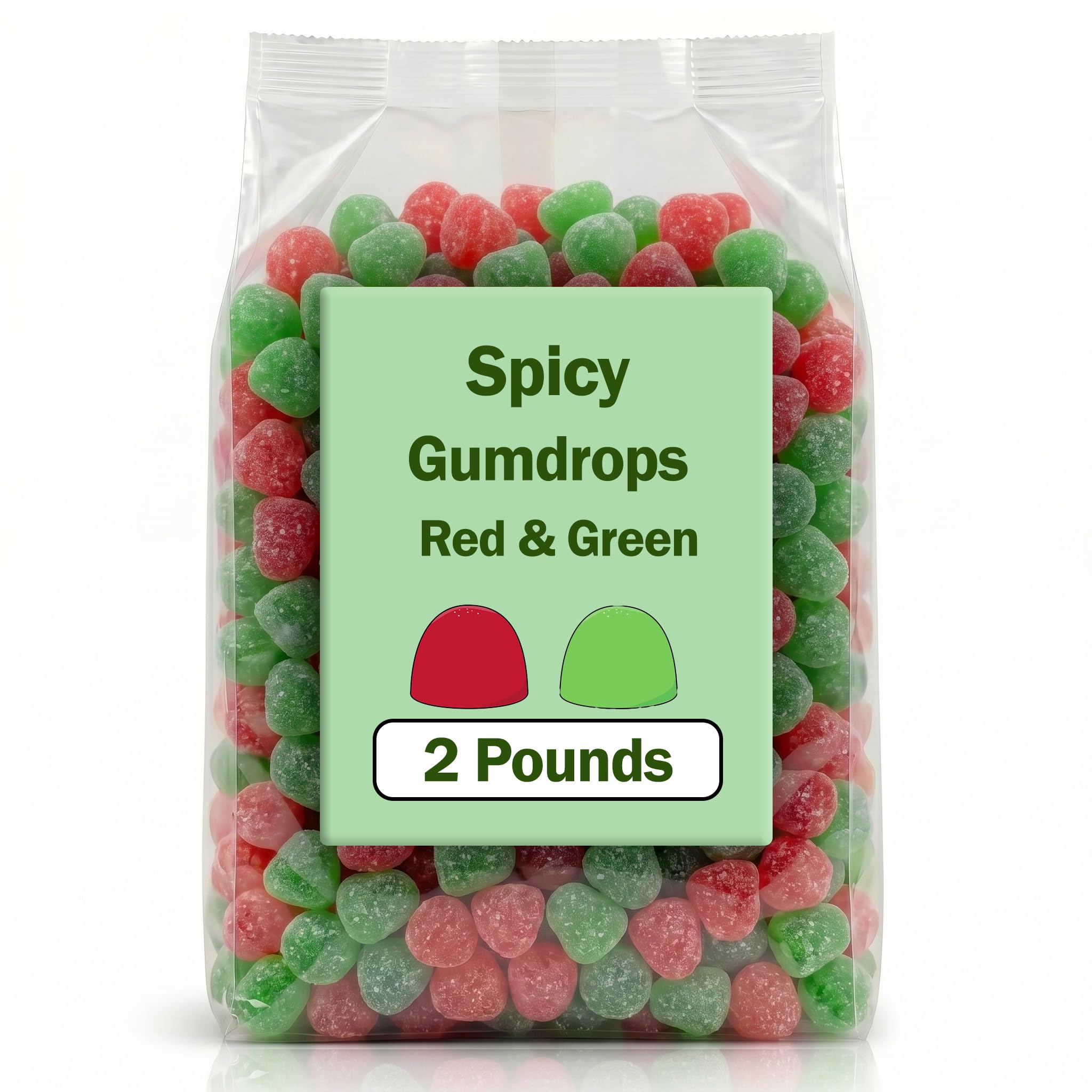 Partypom front packaging showing red and green gumdrops and festive appeal