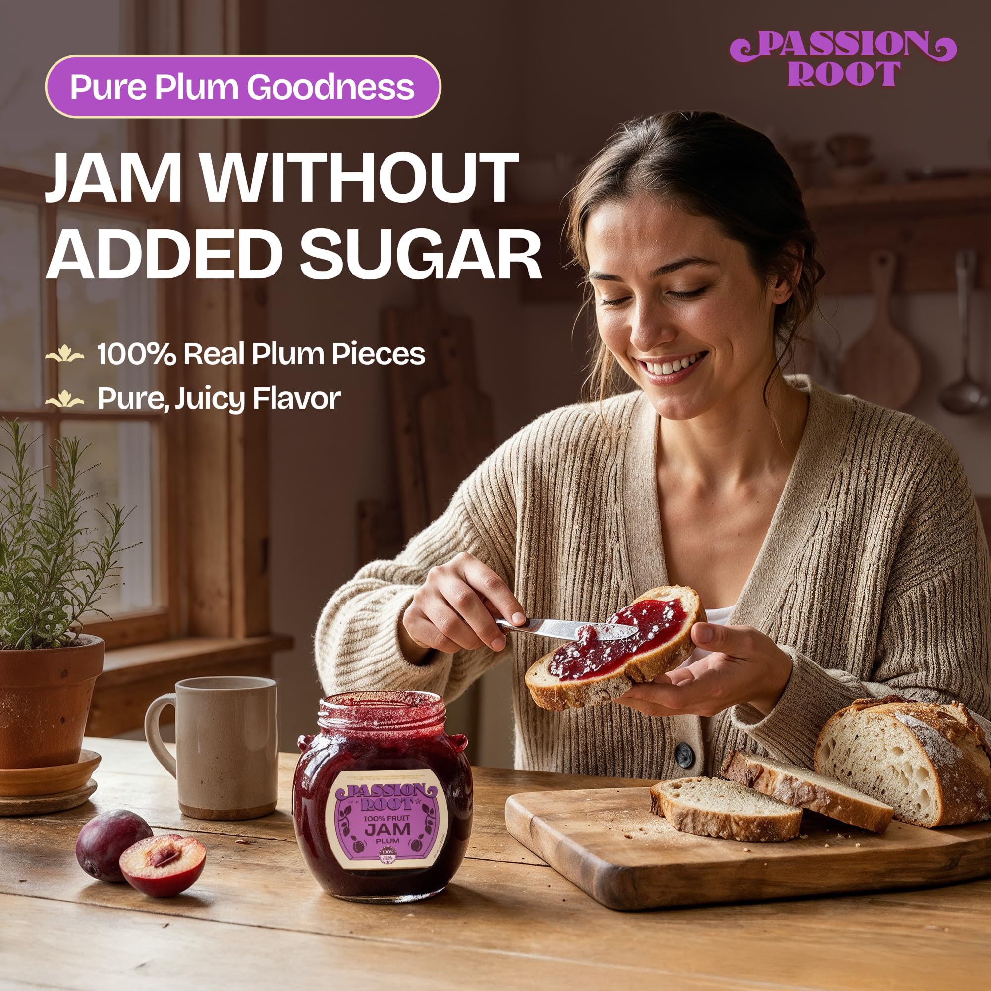 Passion Root jar lid and label closeup highlighting certification details