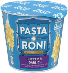 Pasta Roni 12-cup pack beside a ruler for scale showing compact pantry storage benefit