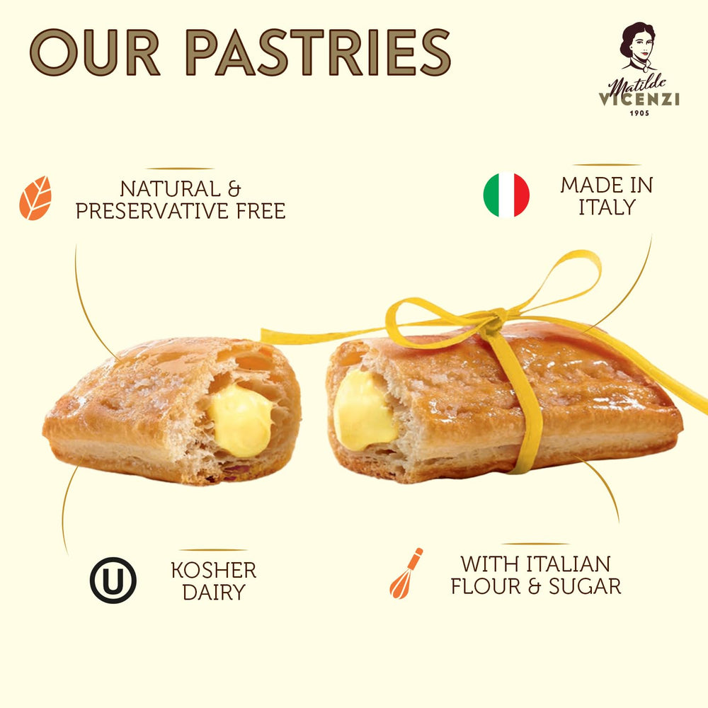 Pasticceria Matilde Vicenzi close-up of cream-filled center revealing smooth pastry cream and flaky layers