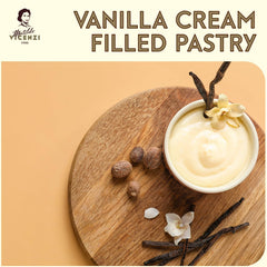 Pasticceria Matilde Vicenzi pastry held in hand to show Delizia size and flaky texture for portion guidance
