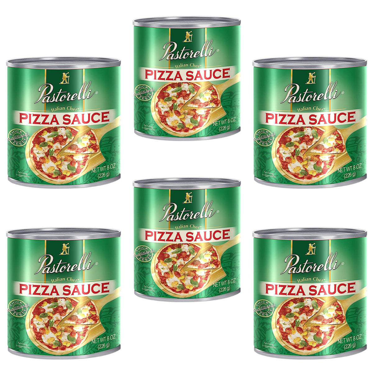Pastorelli front packaging showing six 8oz cans and award icon, invites confidence