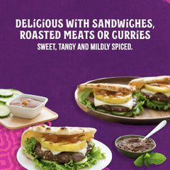 Patak's major grey spoonful spread on toast to showcase serving idea and flavor boost