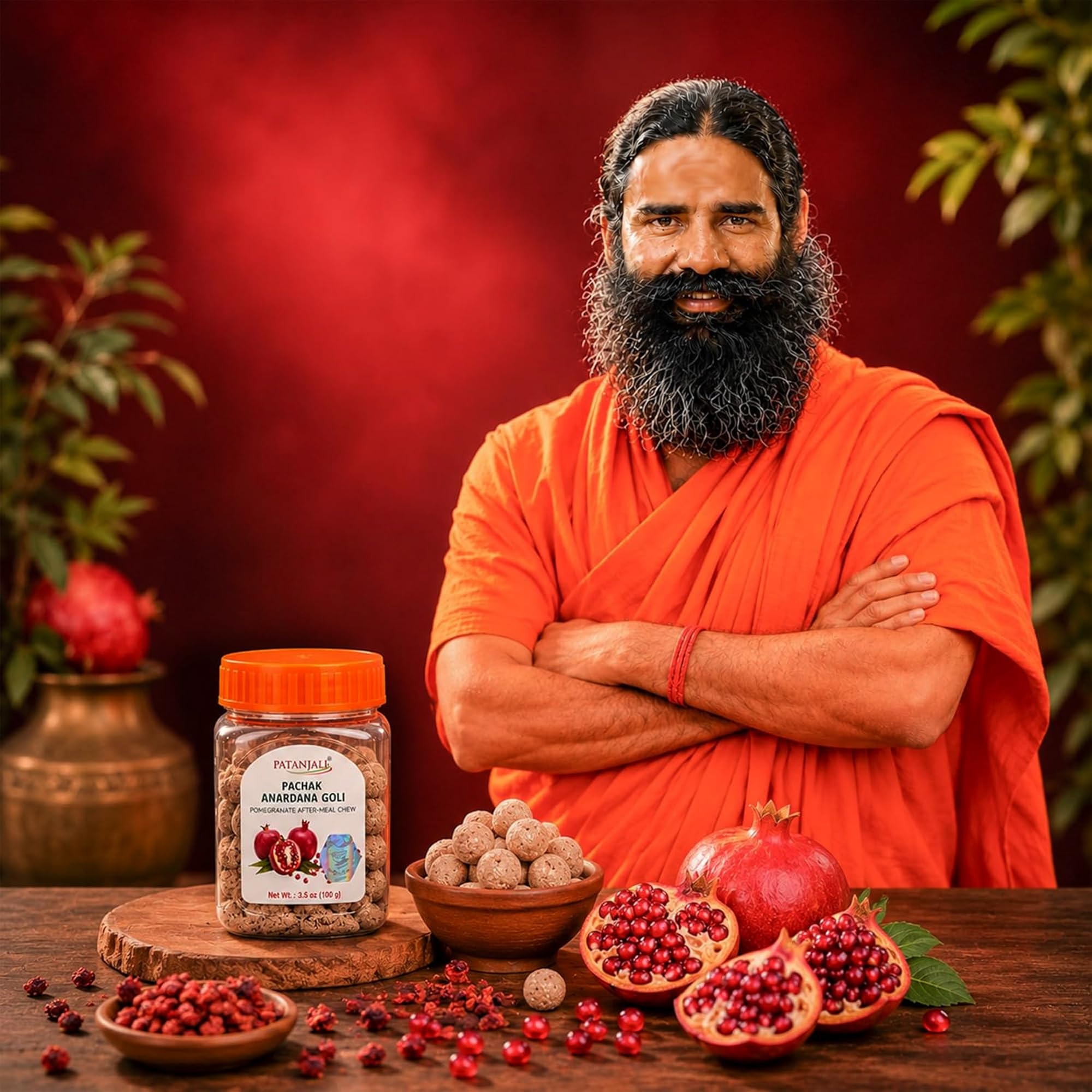 patanjali jar in hand for size comparison and travel-friendly benefit