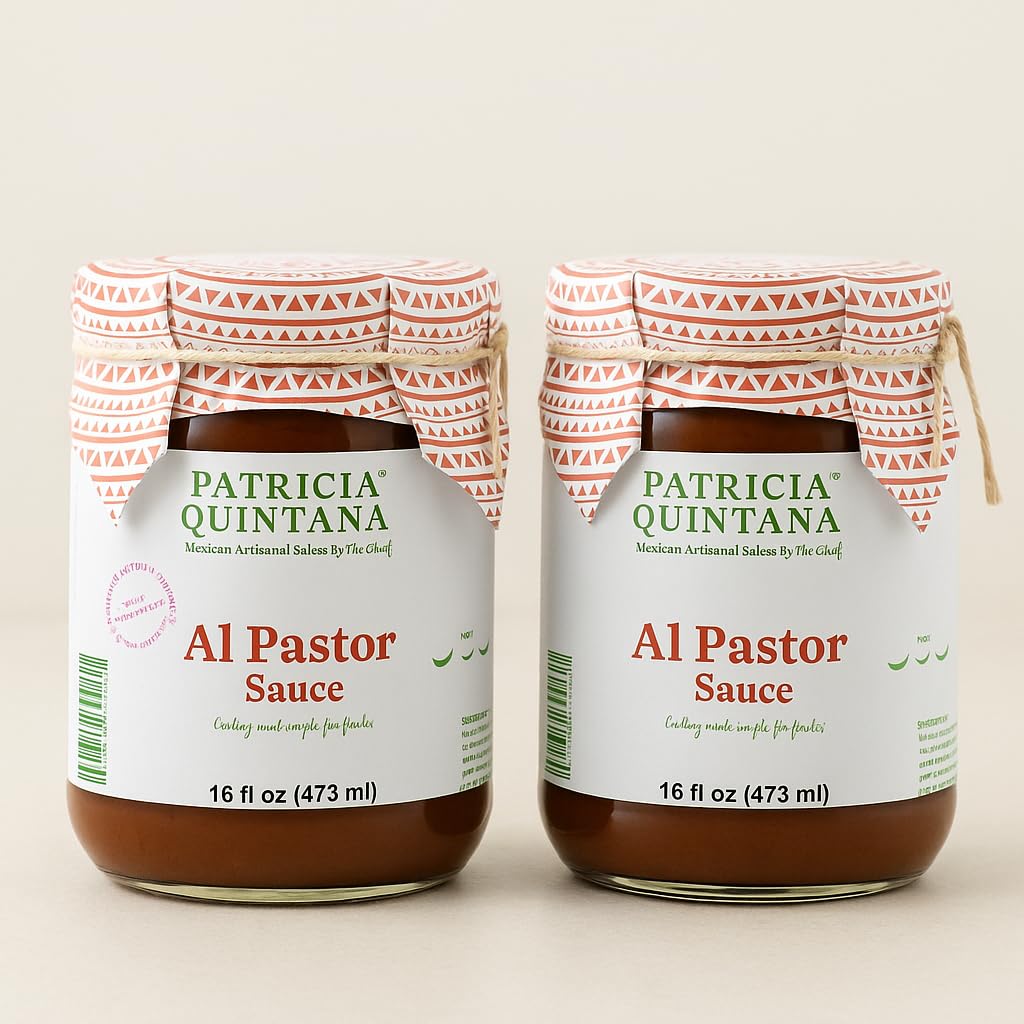 Patricia Quintana front packaging showing two jars and product benefit of authentic flavor