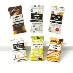Patter Bar front packaging showing whole-food ingredient focus and portability