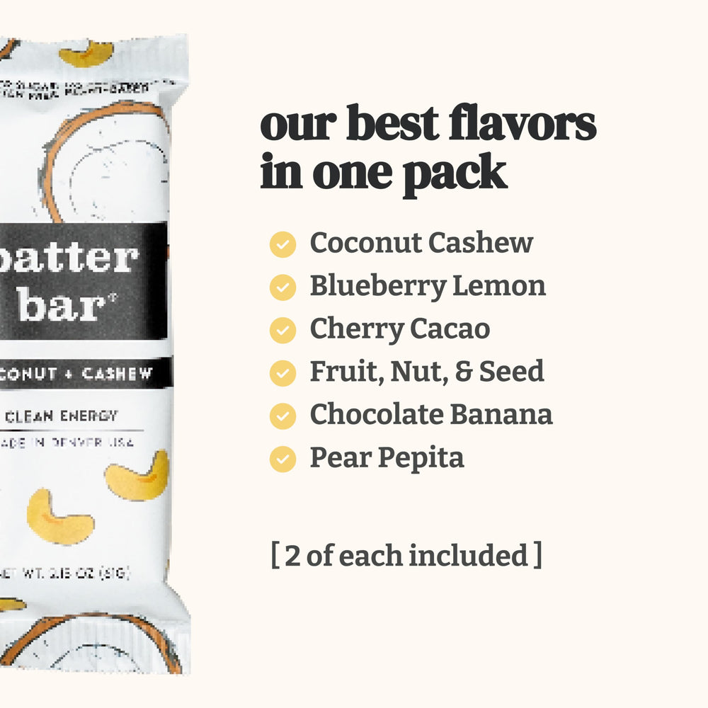 Patter Bar nutrition label close-up showing clean ingredients and dietary benefits