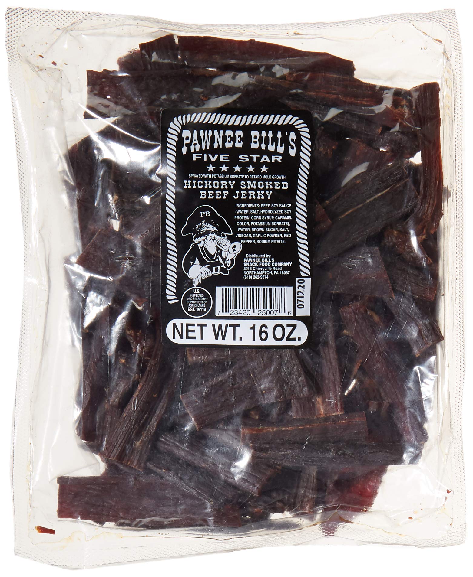 Pawnee Bill's front packaging showing one-pound bag and clean convenience