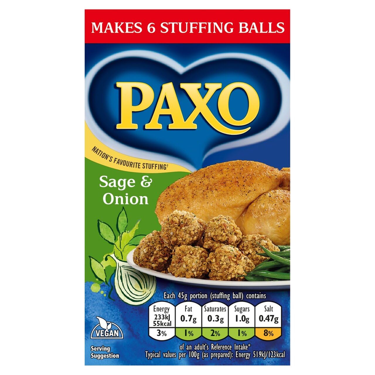 Paxo dry mix close-up showing breadcrumb texture and herb pieces for flavor