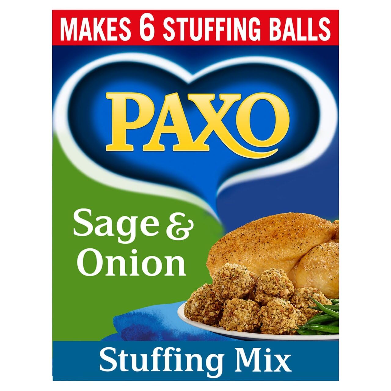 Paxo four-sachet pack beside measuring spoon illustrating portion size convenience