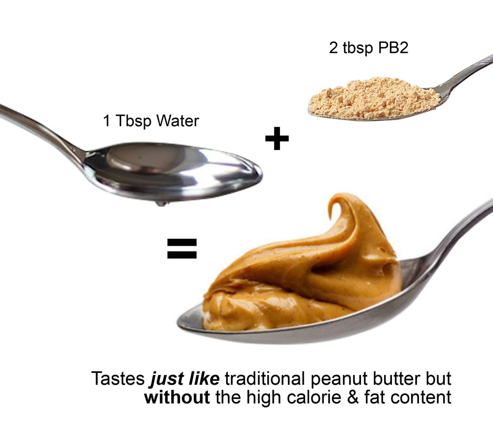 PB2 next to baking ingredients showing peanut-cocoa powder used in cookies benefit