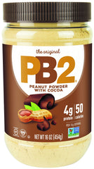 PB2 cocoa front packaging showing branding and product benefits