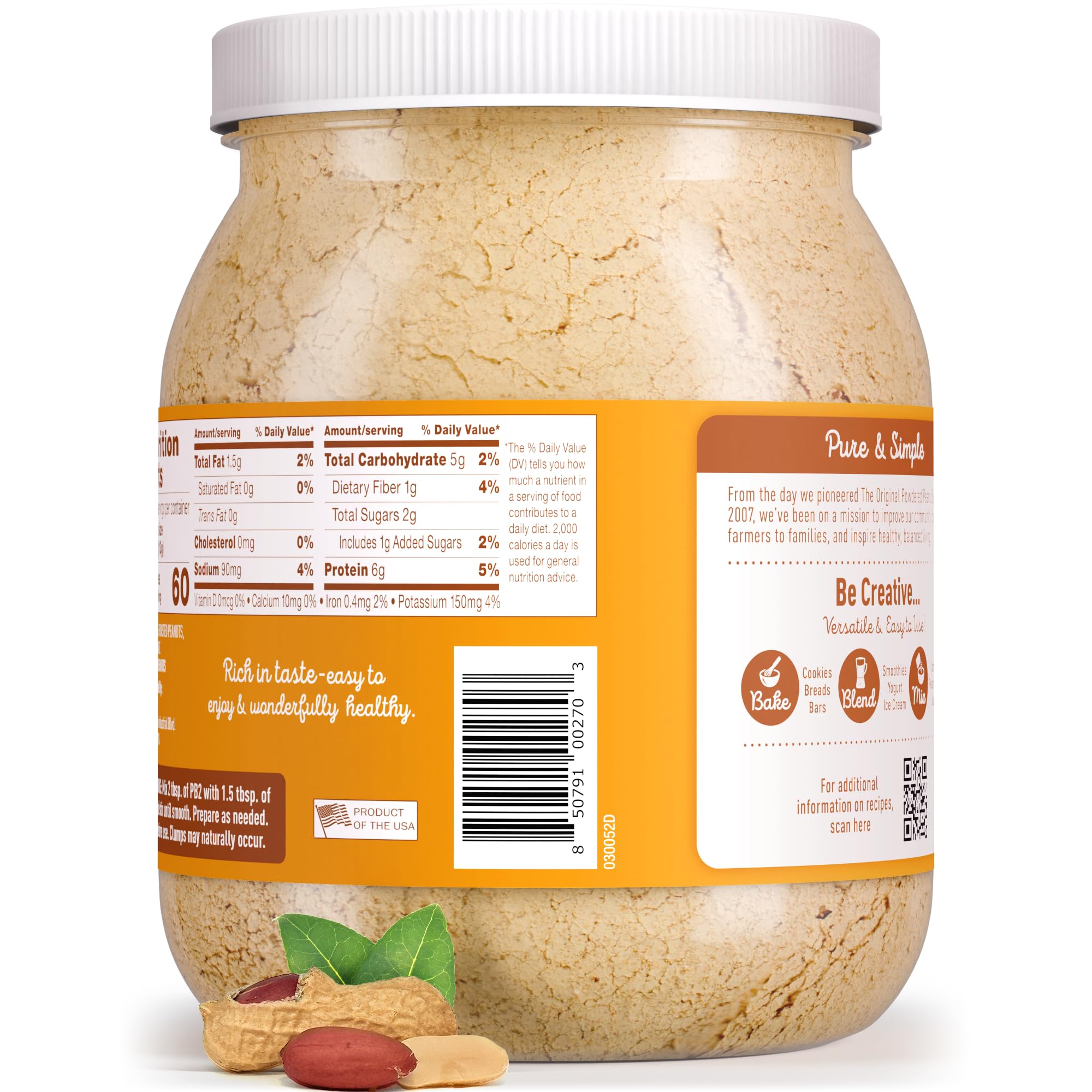 PB2 jar on kitchen counter with fruit, PB2 fits into everyday healthy routines