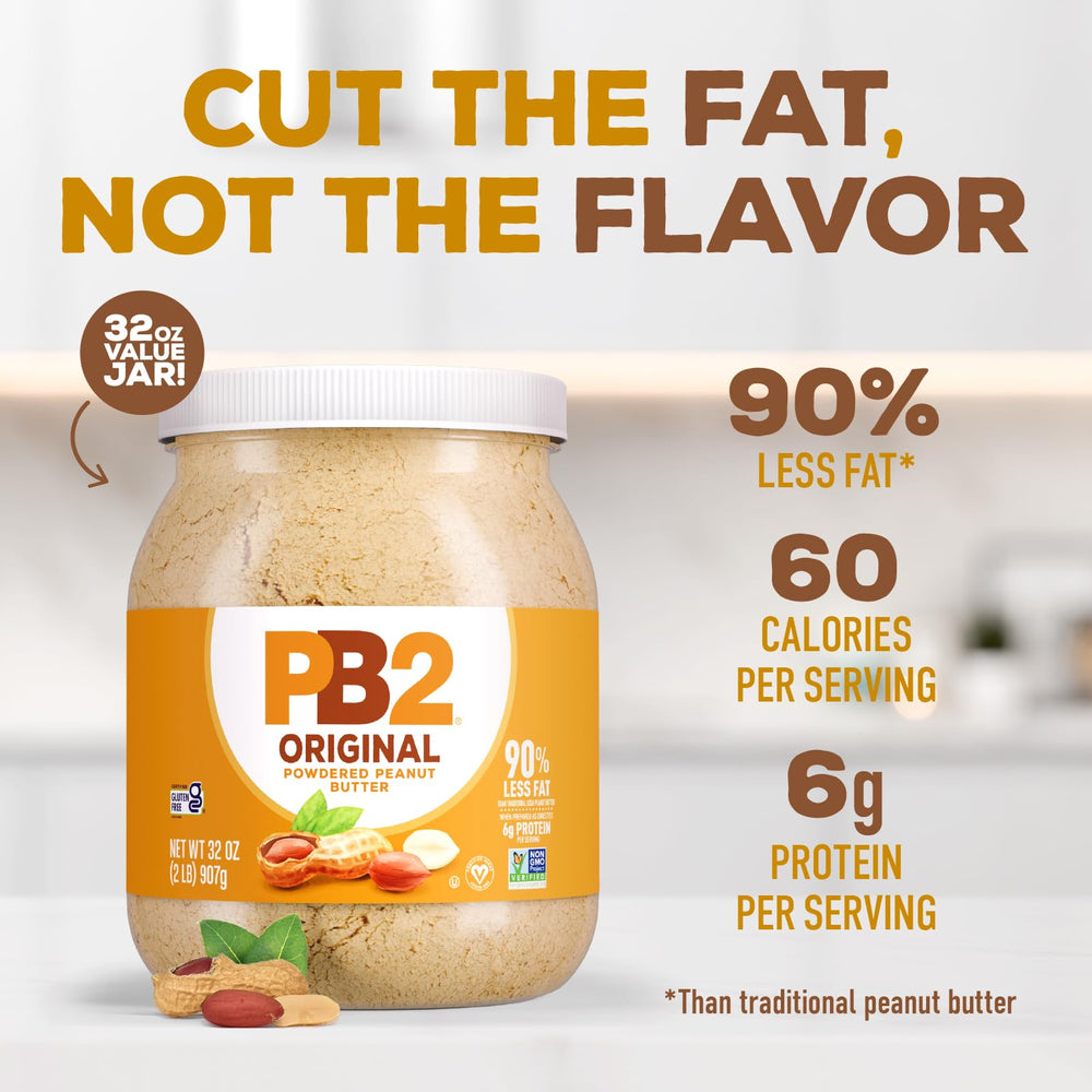 Close-up of PB2 powder texture, PB2 offers easy mixing and consistent flavor