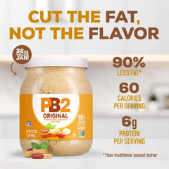 Close-up of PB2 powder texture, PB2 offers easy mixing and consistent flavor