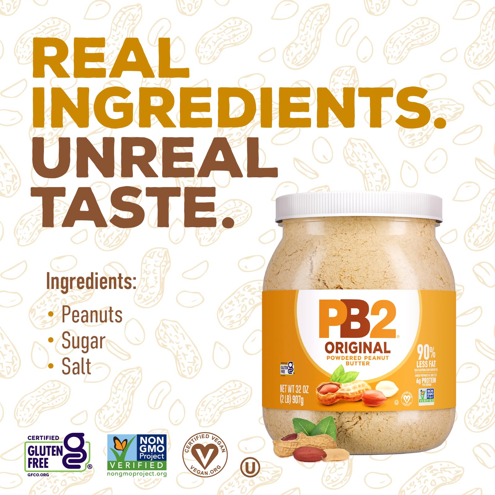 Scoop of PB2 into smoothie bowl, PB2 adds protein and peanut flavor