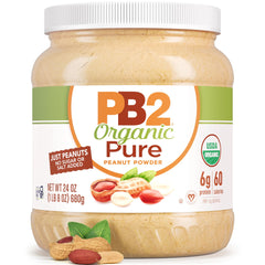 PB2 front packaging showing organic label and clean ingredient list for trust