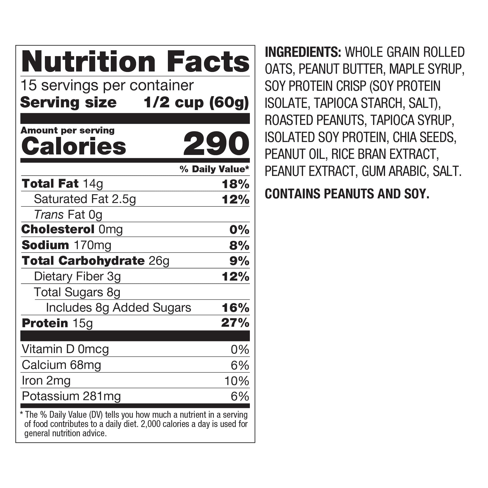 PBfit ingredient display with oats and chia seeds emphasizing wholesome, plant-protein content